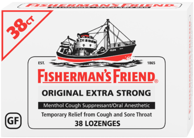 Fisherman’s Friend Cough Suppressant & Sore Throat Lozenges, Original Extra  Strong, Menthol, 38CT